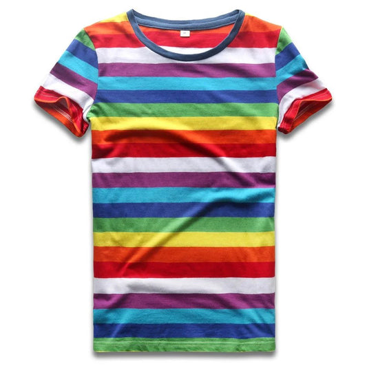 Colorful Striped Rainbow T-Shirt for Women
