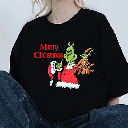 Couple Christmas T-Shirt Short Sleeve Fashion