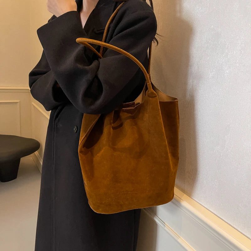 2024 Large Suede Shoulder Bags for Women