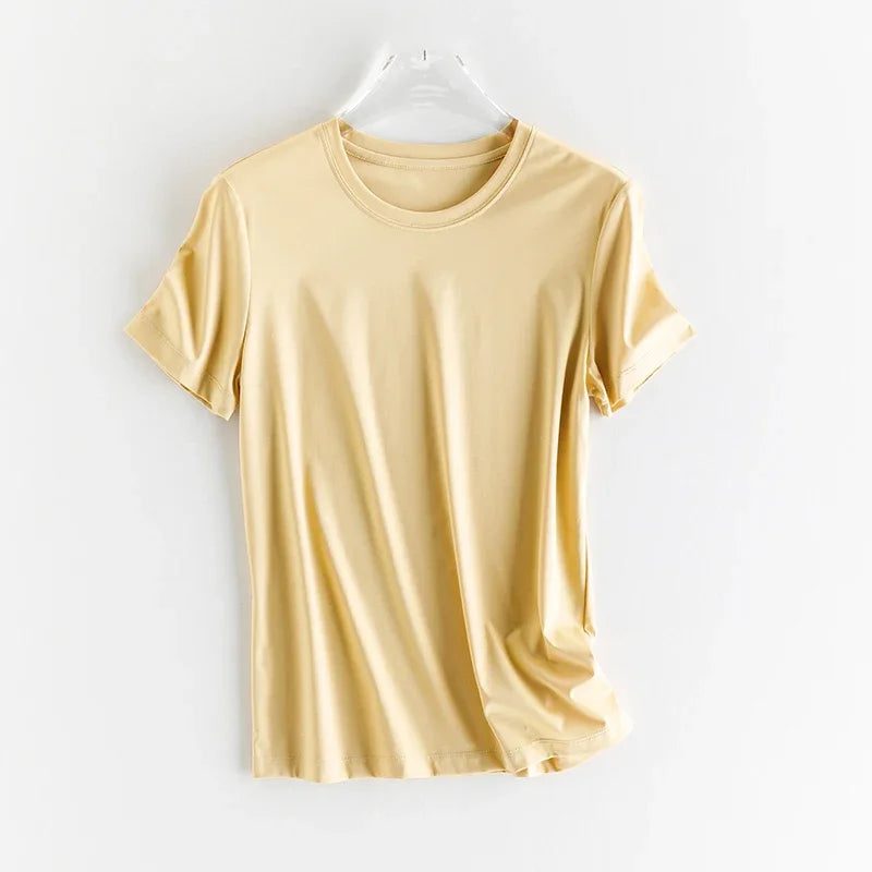 Luxury Silk Cropped T-Shirts for Women