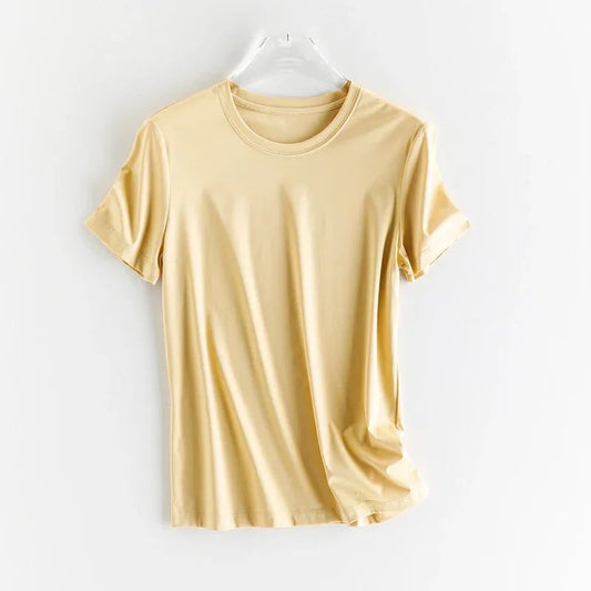 Luxury Silk Cropped T-Shirts for Women