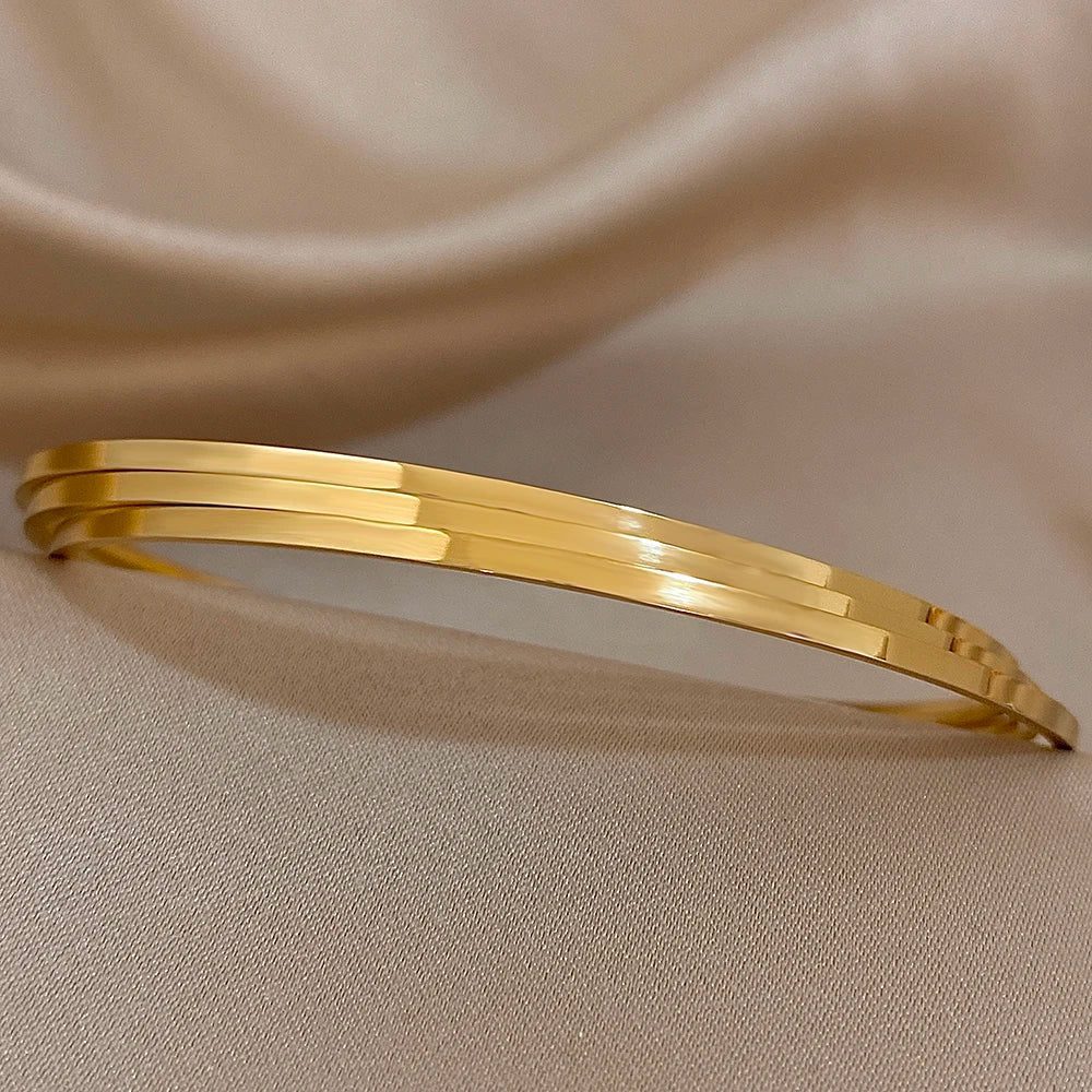 Chic Waterproof 18K Gold Plated Bangles