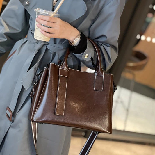 2024 Trendy Vintage Leather Tote Handbags