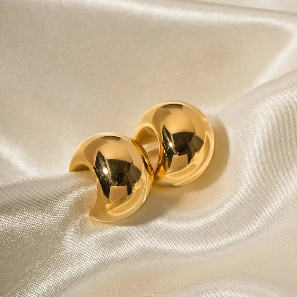 18K Gold Plated Chunky Hoop Earrings
