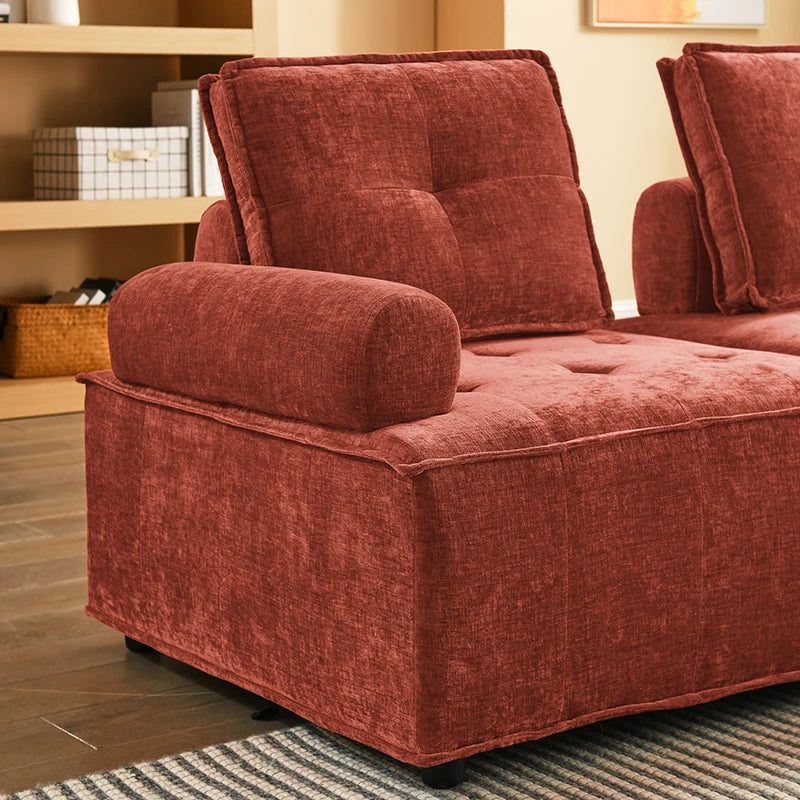 Armless Chenille Accent Chair for Living Room