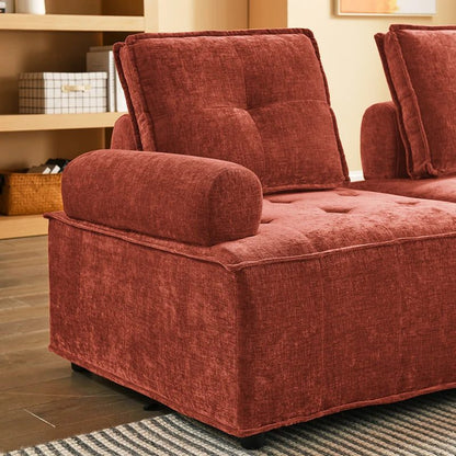 Armless Chenille Accent Chair for Living Room
