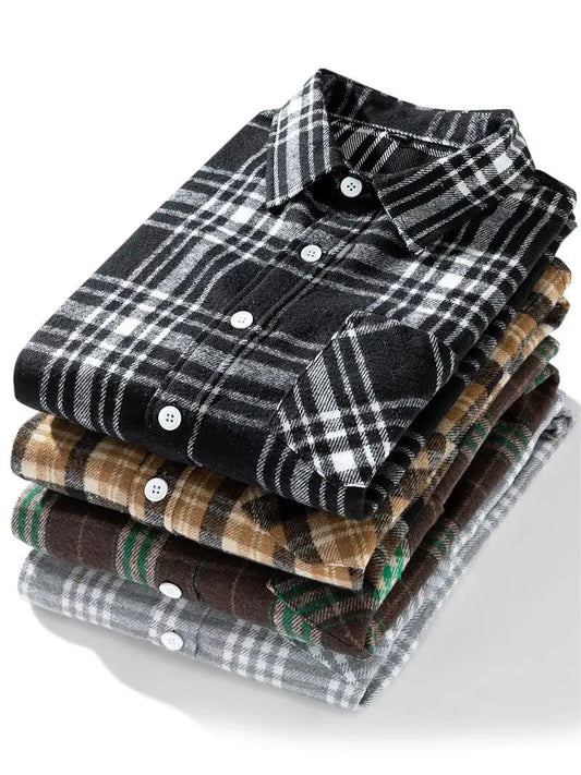 Plus Size Men's Flannel Plaid Shirt