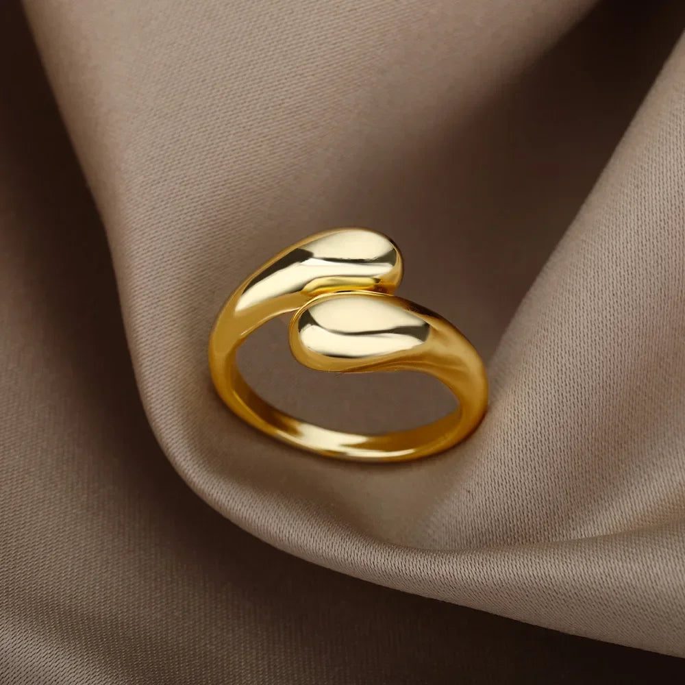 Waterproof Aesthetic Heart Gold Wedding Ring