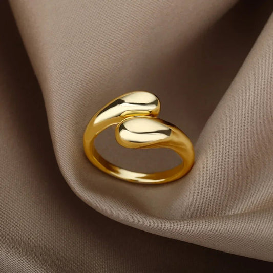 Waterproof Aesthetic Heart Gold Wedding Ring