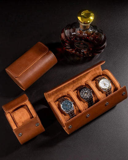 Classic Leather Watch Travel Case for Men