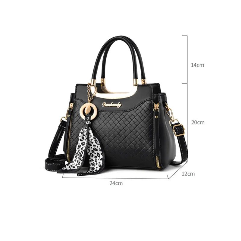 Stylish Black Plaid Crossbody Bag for Moms
