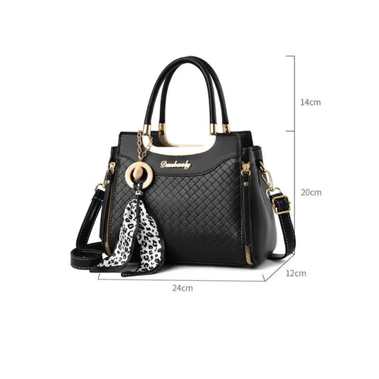 Stylish Black Plaid Crossbody Bag for Moms