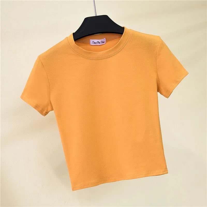 Trendy Cropped Cotton T-Shirts for Women