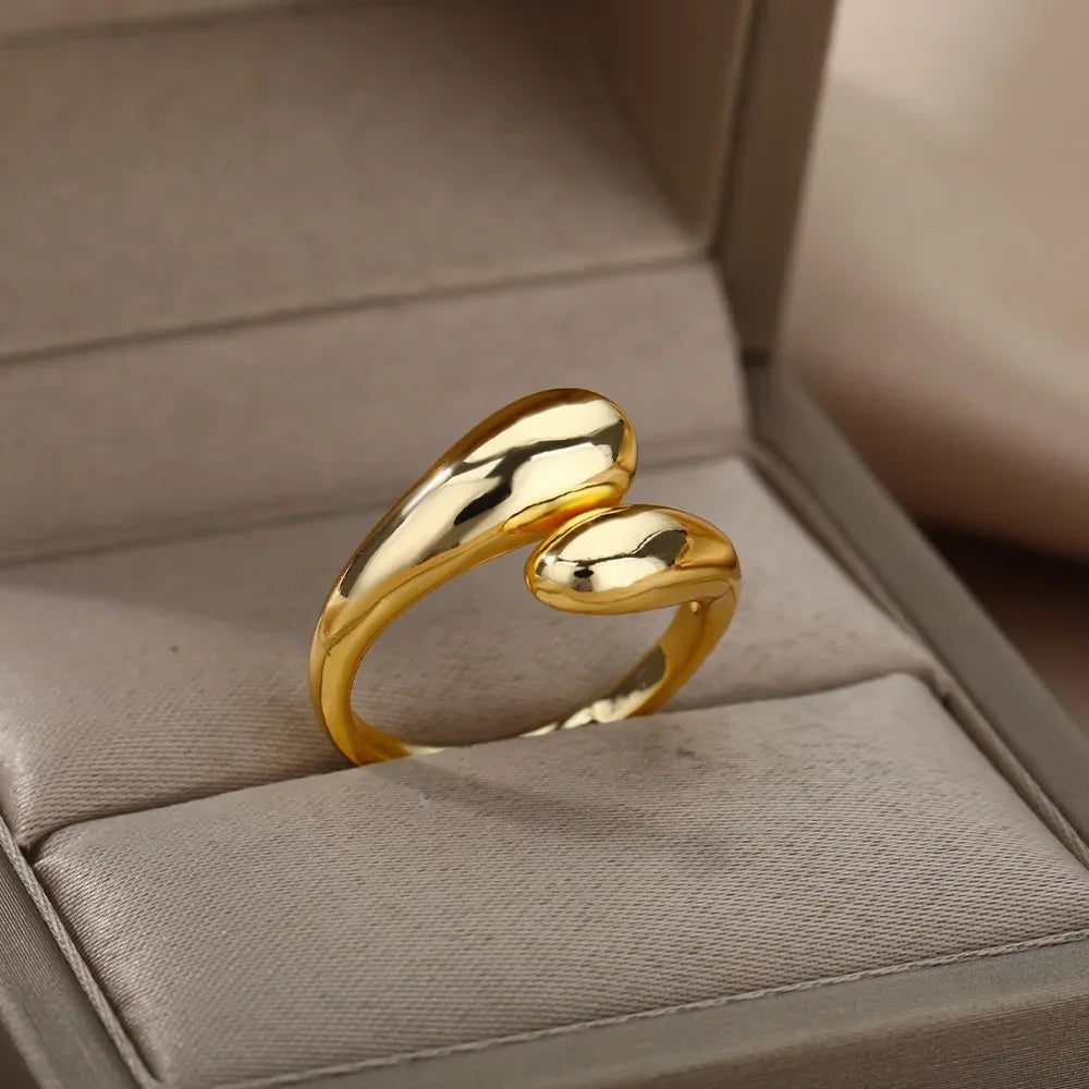 Waterproof Aesthetic Heart Gold Wedding Ring