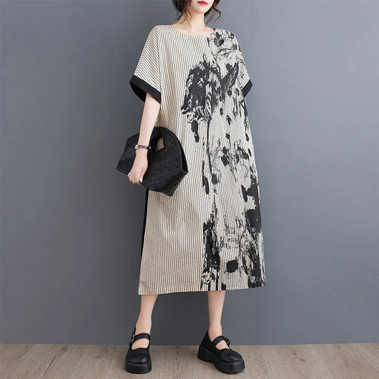 Chic Striped T-Shirt Dress for Women