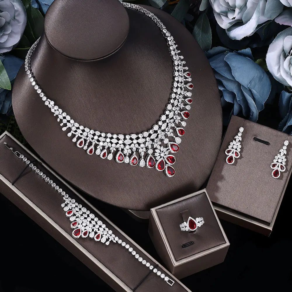Luxury Wedding Jewelry Set: 4 Pieces