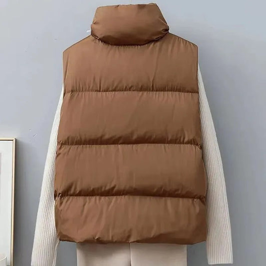 Women’s Warm Cropped Puffer Vest Jacket