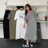 Korean Letter Print T-Shirt Dress for Women