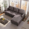 Stylish Faux Leather L-Shaped Sectional Sofa
