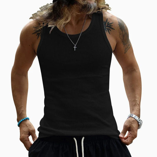 Men's Casual Ribbed Knit Tank Top