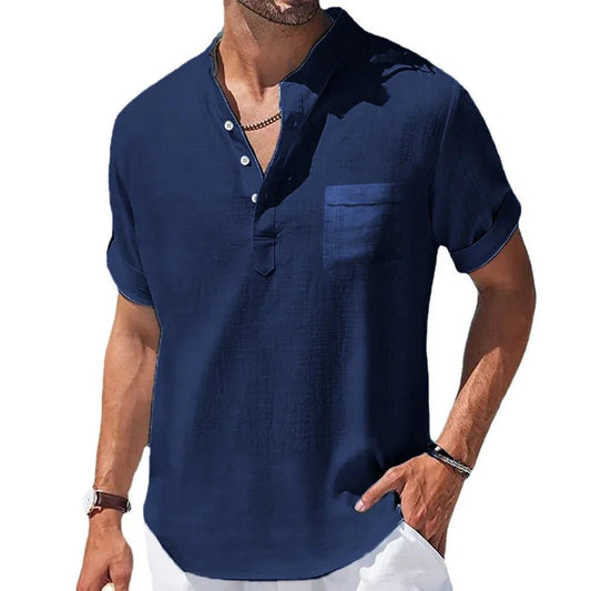 Men's Casual Summer Linen Short Sleeve Shirt