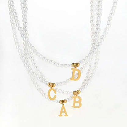 Personalized Pearl Initial Pendant Necklace for Women