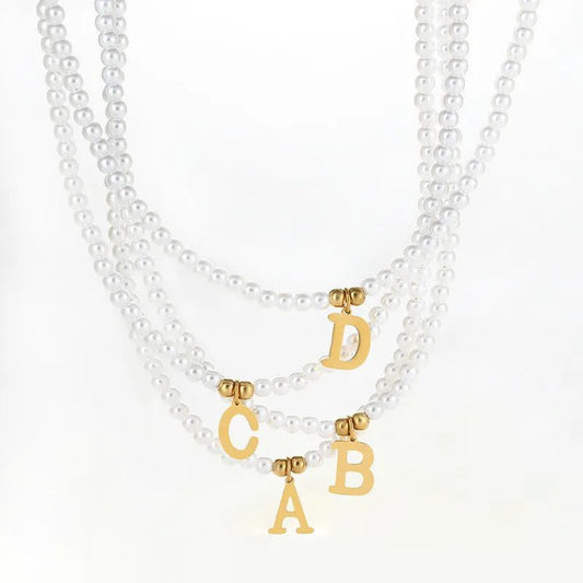Personalized Pearl Initial Pendant Necklace for Women