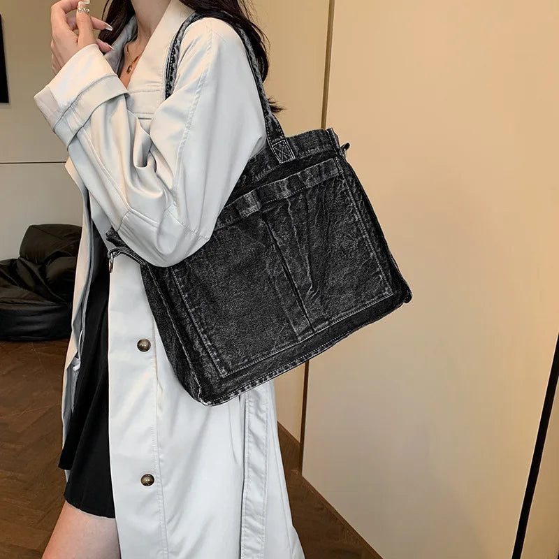 2024 Autumn Women's Denim Casual Tote Bag