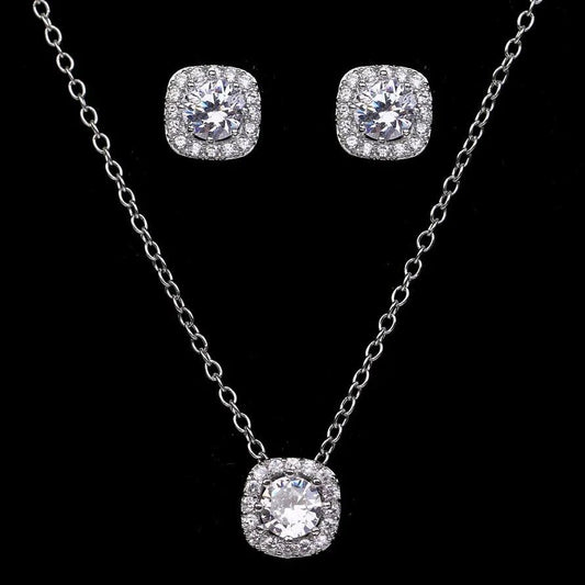 Elegant Bridal Jewelry Set: Water Drop Earrings