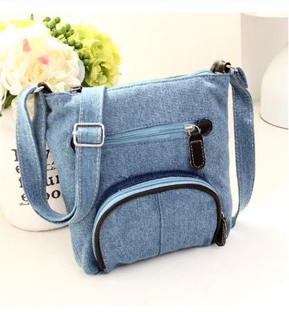 Adjustable Denim Crossbody Bag for Women
