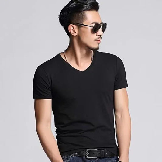 2024 Men's V-Neck Modal Short Sleeve T-Shirt