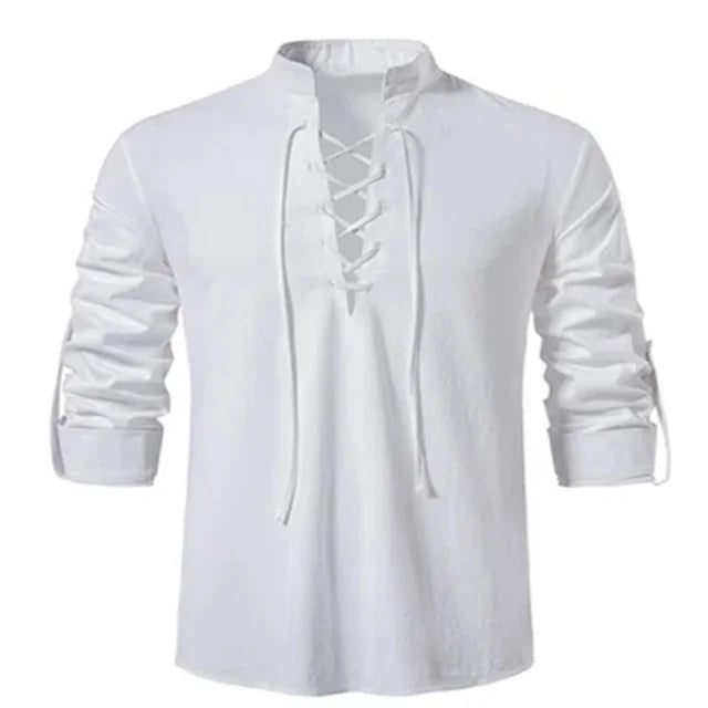 2023 Men's V-Neck Vintage Long Sleeve Shirt