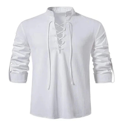 2023 Men's V-Neck Vintage Long Sleeve Shirt