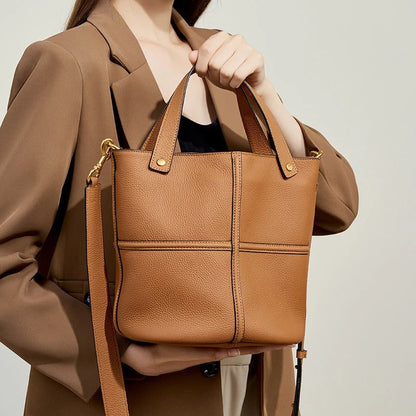 Genuine Leather Bucket Crossbody Bags for Women