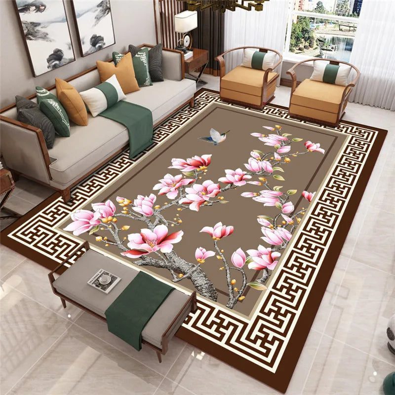 Large Non-Slip Chinese Carpet for Living Room
