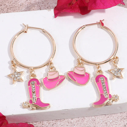 Western Cowboy Hat Boot Earrings for Women