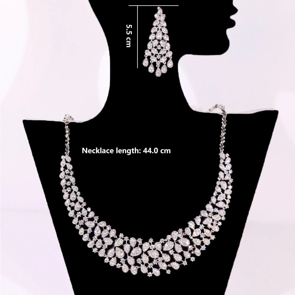 Luxury CZ Crystal Wedding Necklace Set 2024