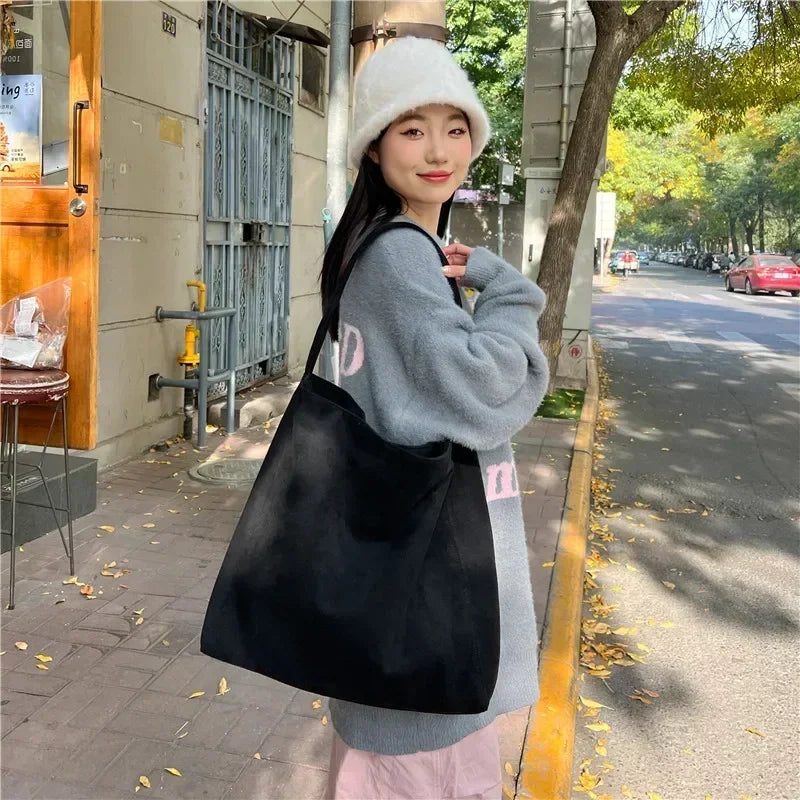 2024 Large Capacity Suede Shoulder Bag