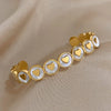 Waterproof Gold Plated Heart Cuff Bracelet