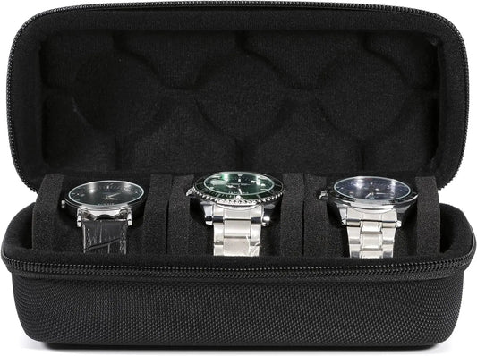 Portable 3 Slot Watch Travel Case Organizer