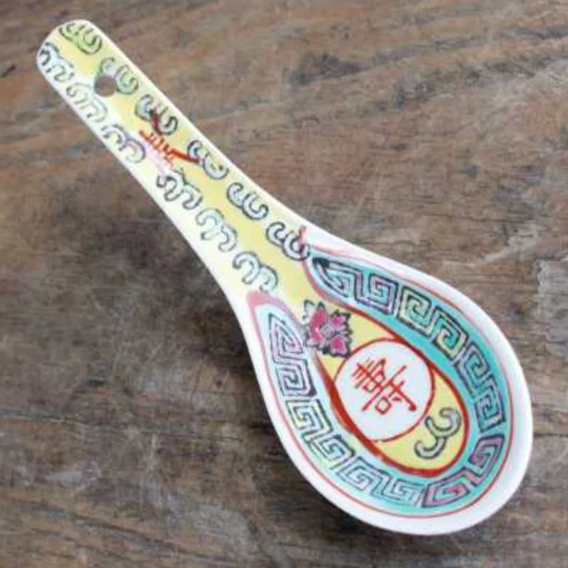 1970s Vintage Pastel Ceramic Soup Spoons