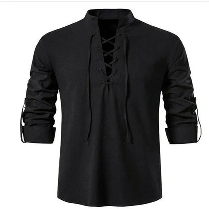 2023 Men's V-Neck Vintage Long Sleeve Shirt