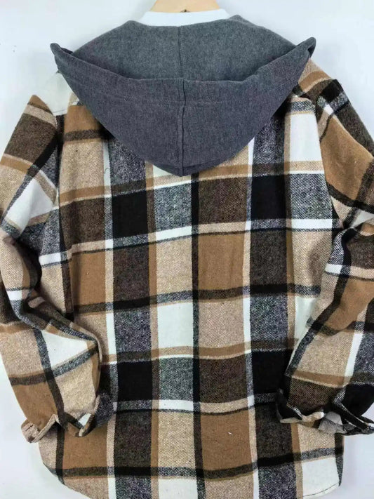 Men's Classic Plaid Flannel Hoodie Shirt