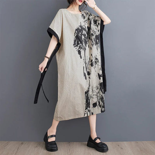 Chic Striped T-Shirt Dress for Women