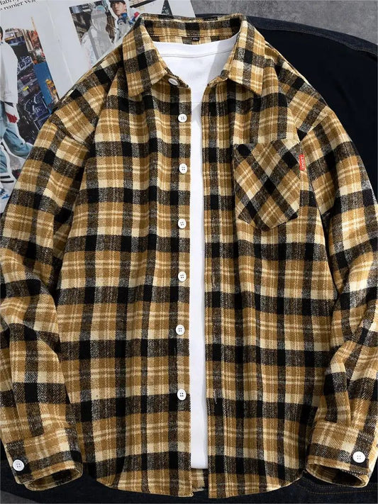 Plus Size Men's Flannel Plaid Shirt