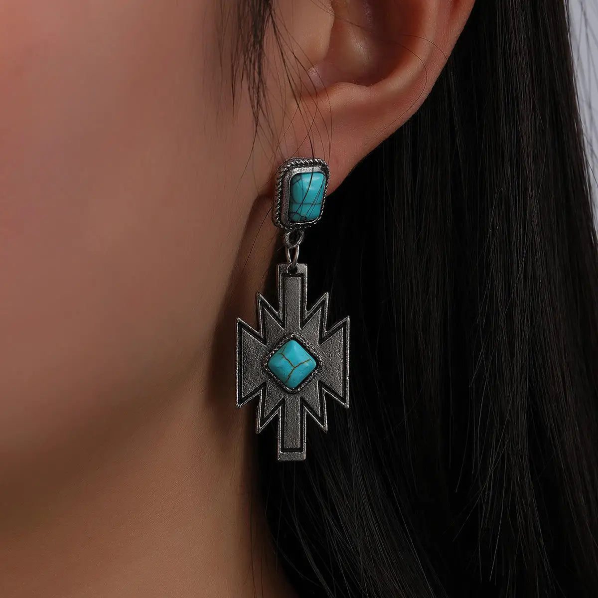 Bulk Western Cowgirl Aztec Dangle Earrings