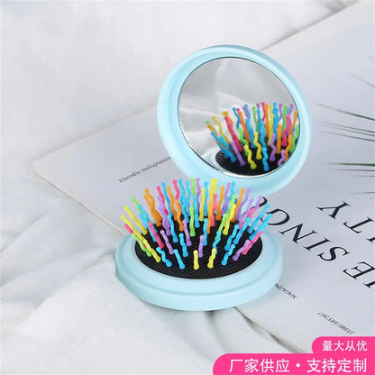 Portable 2-in-1 Anti-Static Folding Hair Brush