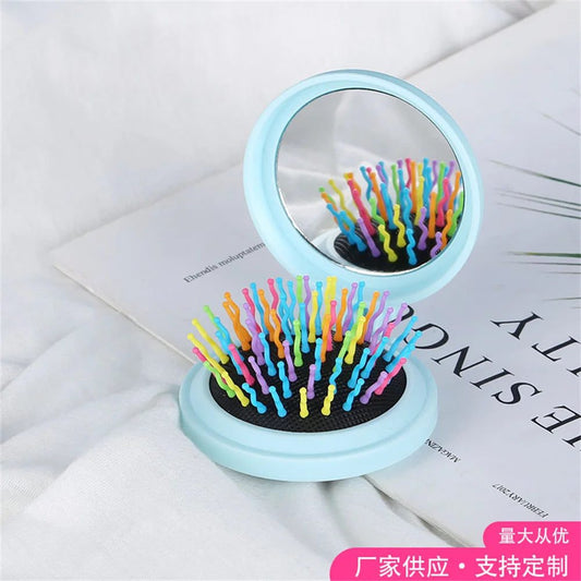Portable 2-in-1 Anti-Static Folding Hair Brush