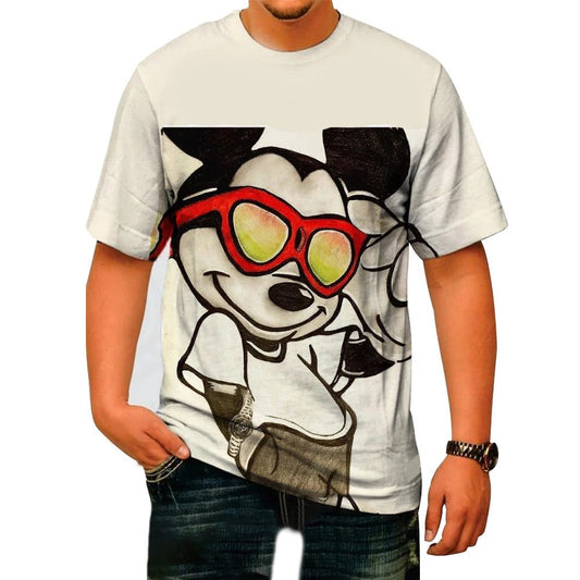 2024 Cartoon 3D Print Mickey Minnie T-Shirt
