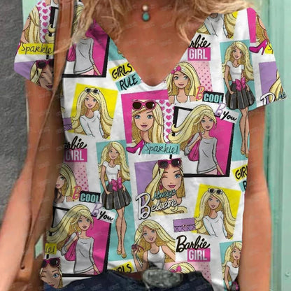 Stylish V-Neck Summer T-Shirt for Women